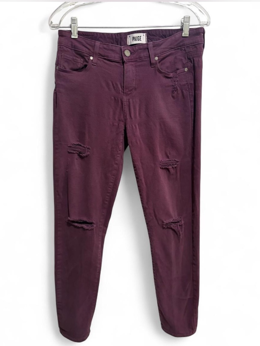 Skyline Ankle skinny jeans in a deep plum